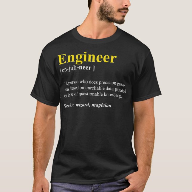 Camiseta Engineer Definition t-Shirt Gift Funny Computer Ne (Anverso)