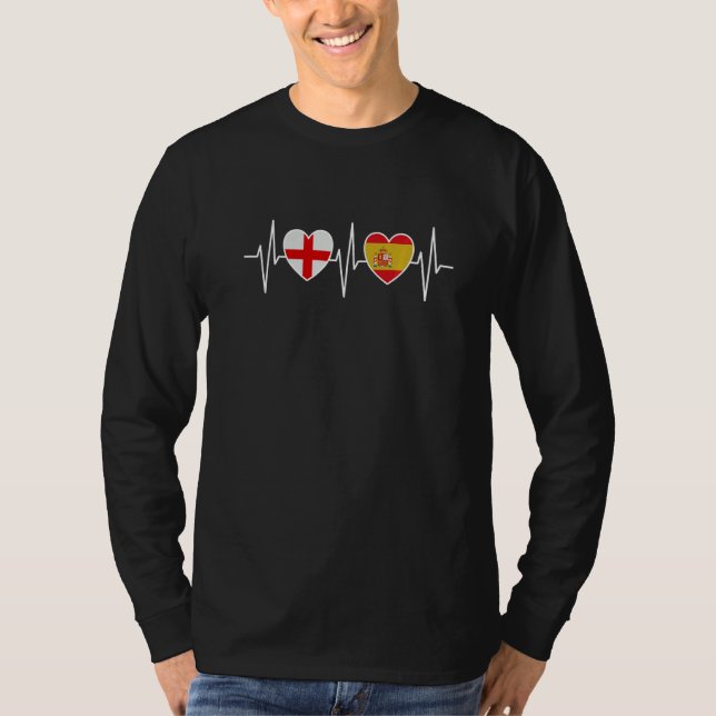 Camiseta England And Spain Spanish Flag Flags Premium (Anverso)
