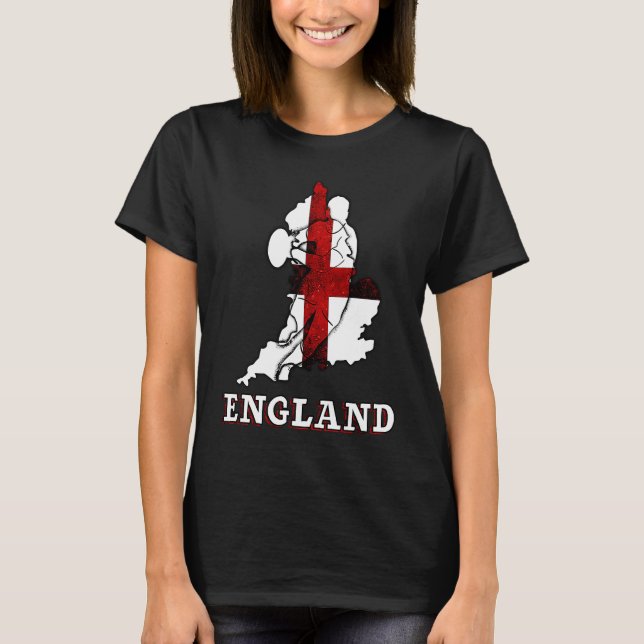 Camiseta England Rugby English Flag and Rugby Player Silhou (Anverso)
