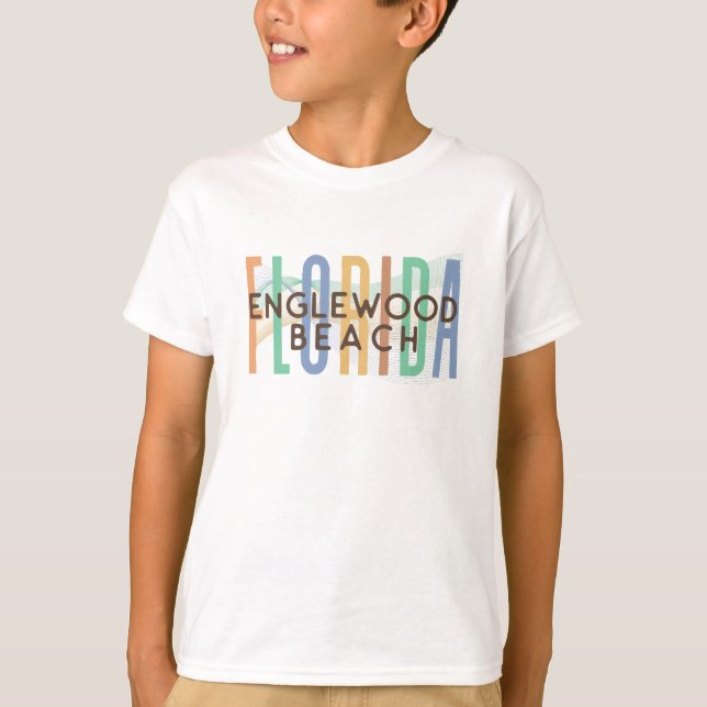 Camiseta Englewood Beach Florida (Olas de arena) (Anverso)