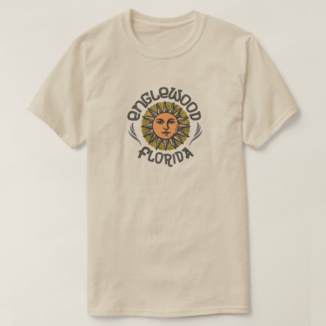 Camiseta Englewood Florida con Sol Retro (Diseño del anverso)