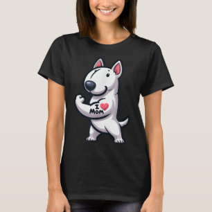 Camiseta English Bull Terrier I Love Mom Funny Dog Tattoo