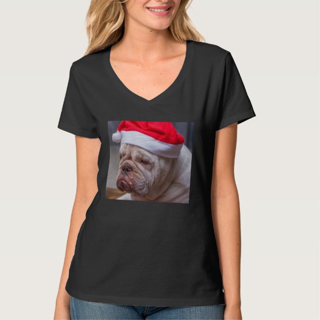 Camiseta English Bulldog Christmas Light Christmas Ugly Swe (Anverso)