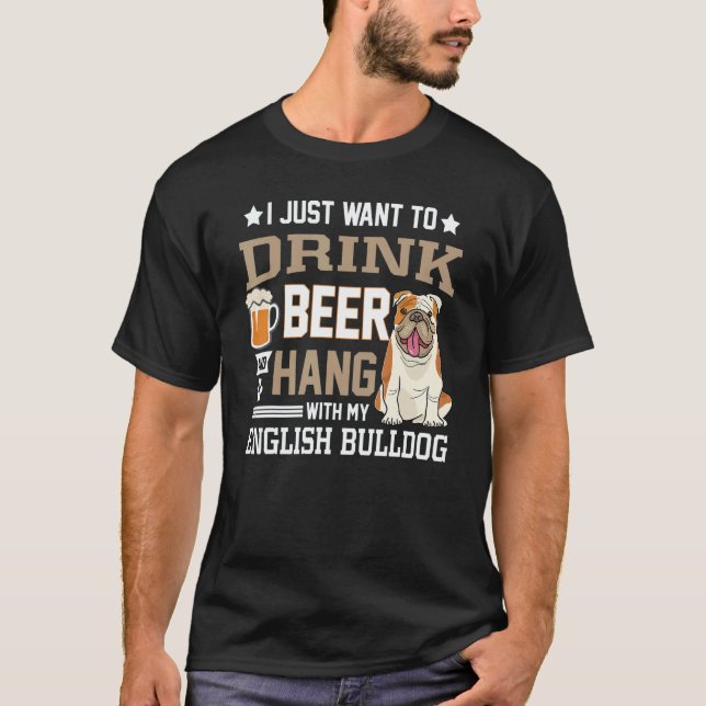 Camiseta English Bulldog Dad   British Dog  Beer (Anverso)