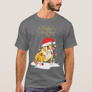 Camiseta English Bulldog Merry Christmas Xmas Bulldog Chris