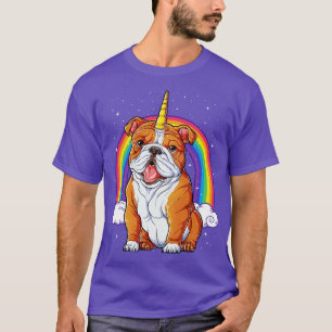 Camiseta English Bulldog Rainbow Unicorn for Men Women Boys