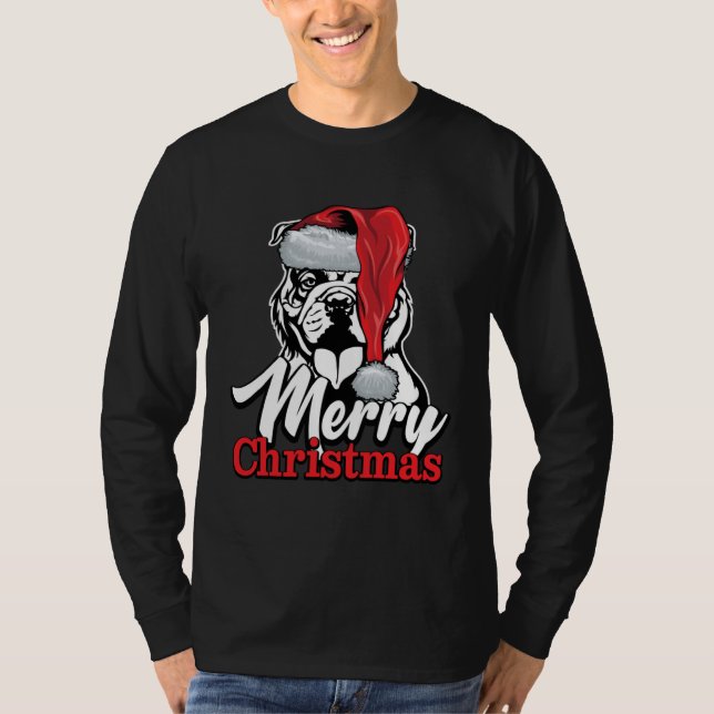 Camiseta English Bulldog Santa Hat Merry Christmas (Anverso)