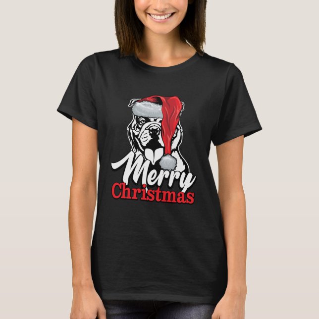 Camiseta English Bulldog Santa Hat Merry Christmas (Anverso)