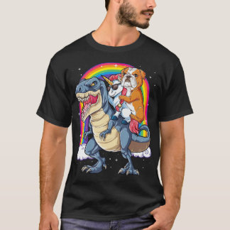 Camiseta English Bulldog Unicorn Dinosaur T rex Girls