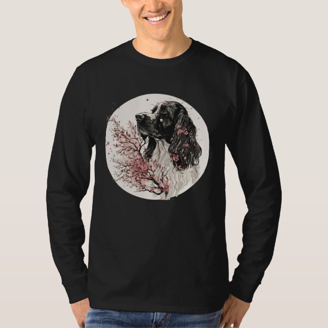 Camiseta English Cocker Spaniel Cherry Blossom Dog Breed Ja (Anverso)