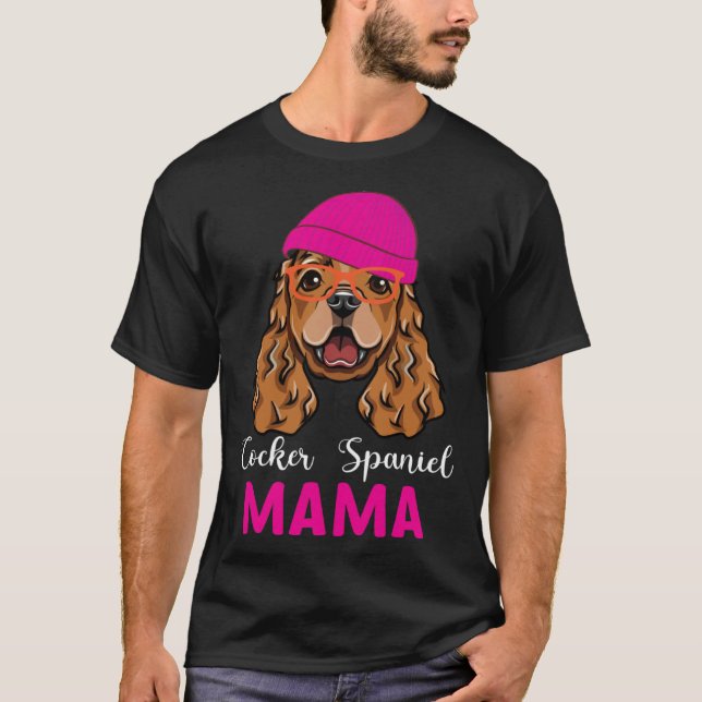 Camiseta English Cocker Spaniel dog owner mother glasses an (Anverso)