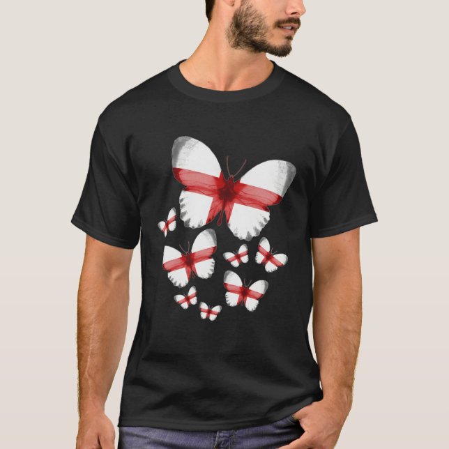Camiseta English Flag Butterfly Idea For Women & Flag Of En (Anverso)