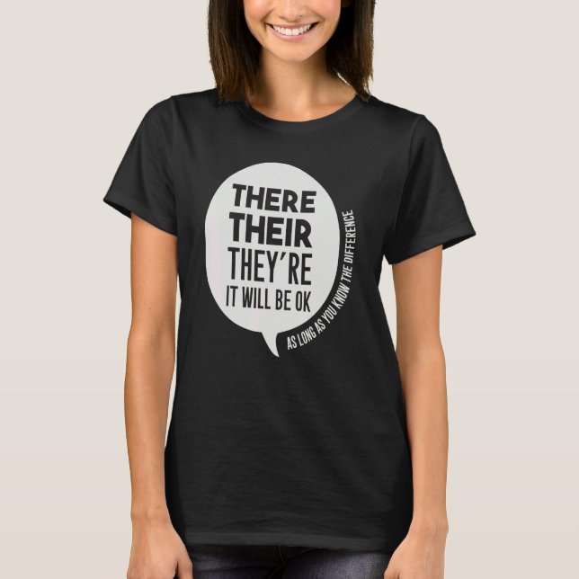 Camiseta English Grammar Elementary School Teacher Their Th (Anverso)