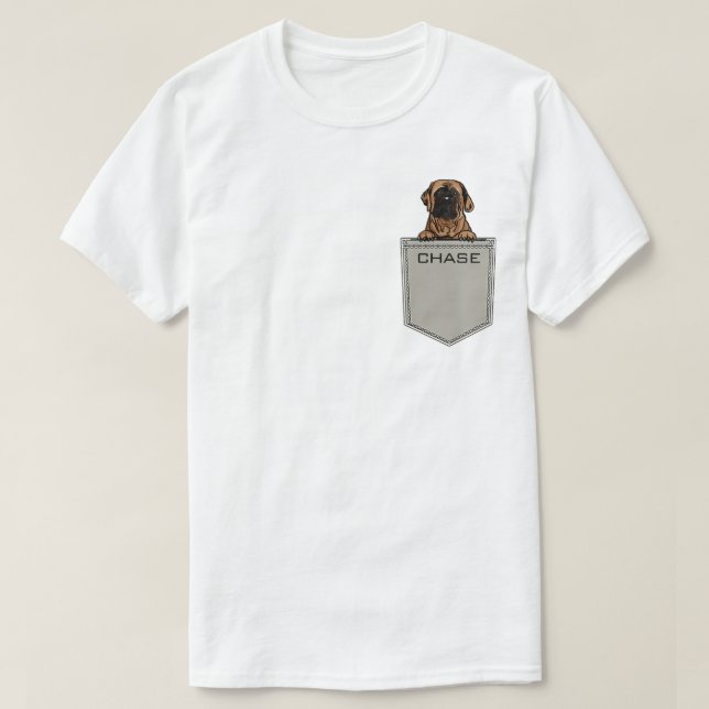 Camiseta English Mastiff Cargar el bolsillo del Personaliza (Diseño del anverso)