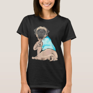 Camiseta English Mastiff Tattoo Amo a mamá Funny Mother S D