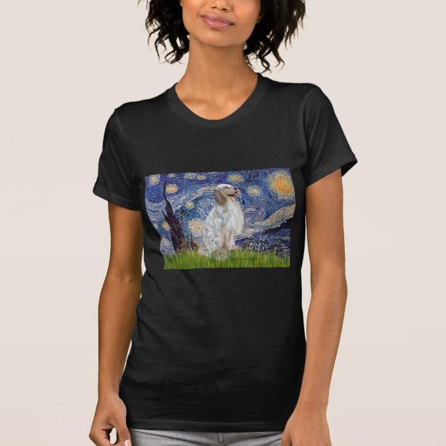 Camiseta English Setter 1 - Noche estrellada (Anverso)