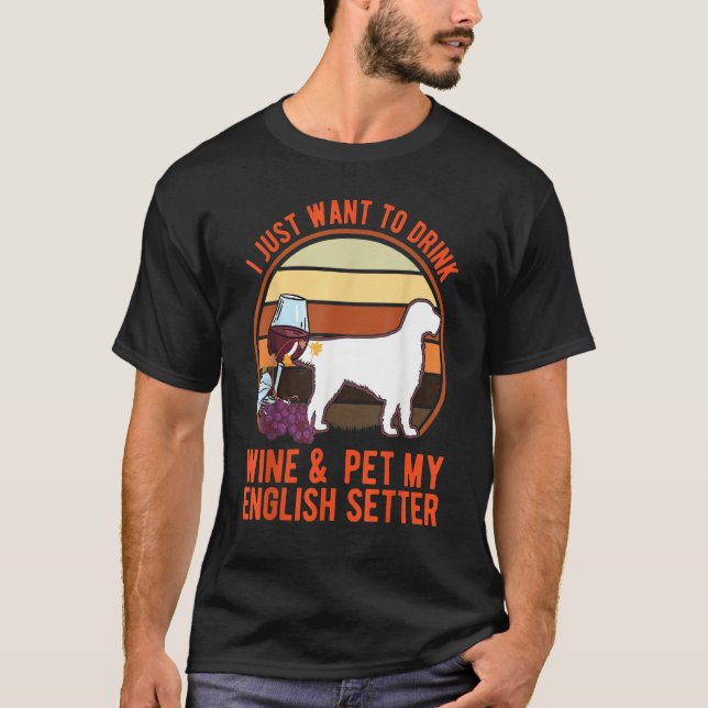 Camiseta English Setter And Wine (Anverso)