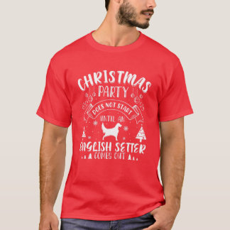 Camiseta English Setter Dog Tree Christmas Party Dog Lover
