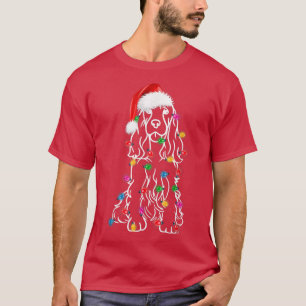 Camiseta English Springer Spaniel Dog Tree Christmas Lights