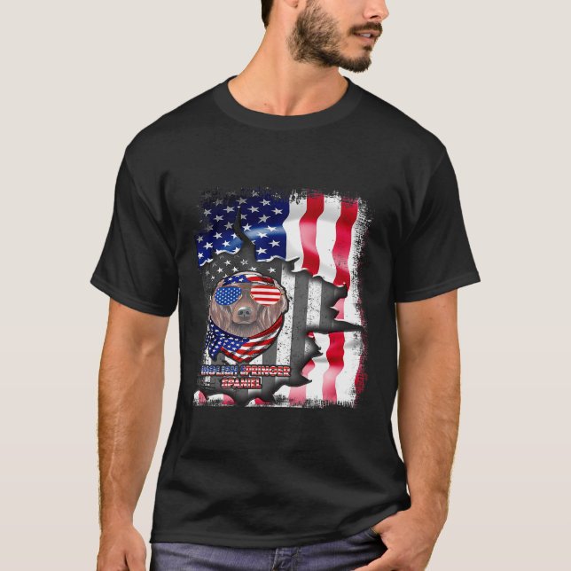 Camiseta English Springer Spaniel S Fun American Flag (Anverso)