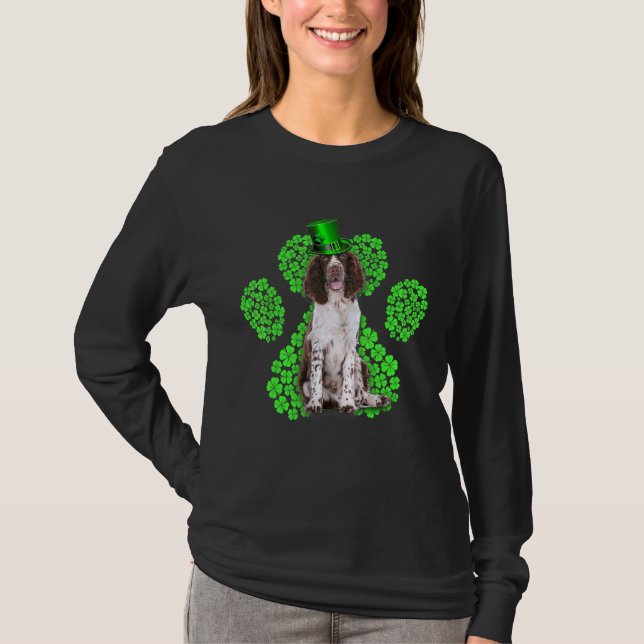 Camiseta English Springer Spaniel Shamrock C St Patrick S D (Anverso)