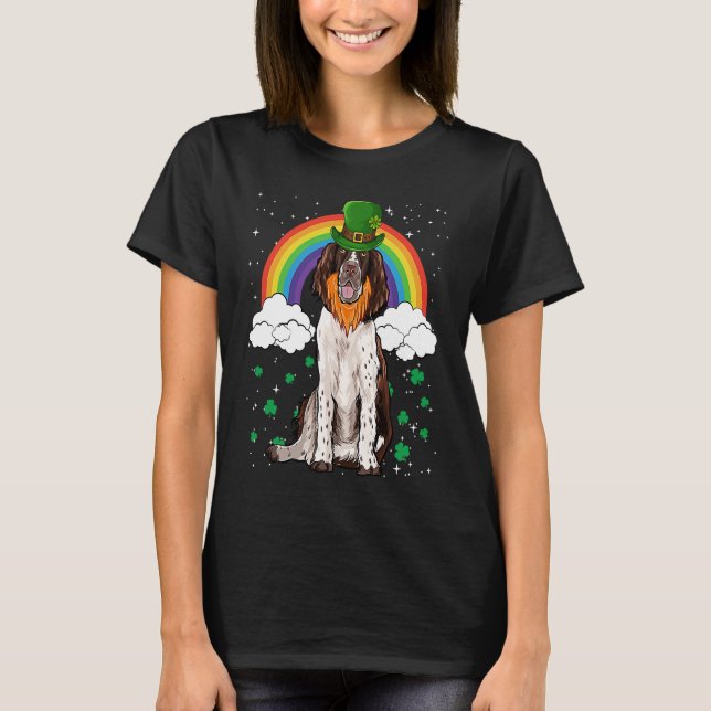 Camiseta English Springer Spaniel St Patricks Day Leprechau (Anverso)