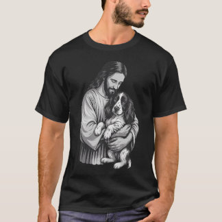 Camiseta English Springer Spaniel y fe cristiana de Jesús