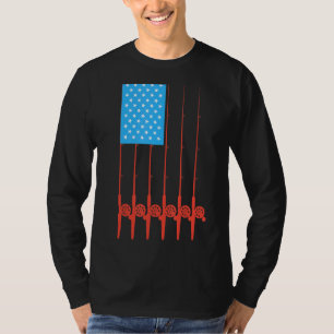 Camiseta Engranaje de pesca con pabellón de palo de pesca p