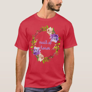 Camiseta Engranaje del Boda de flor morado de la doncella d