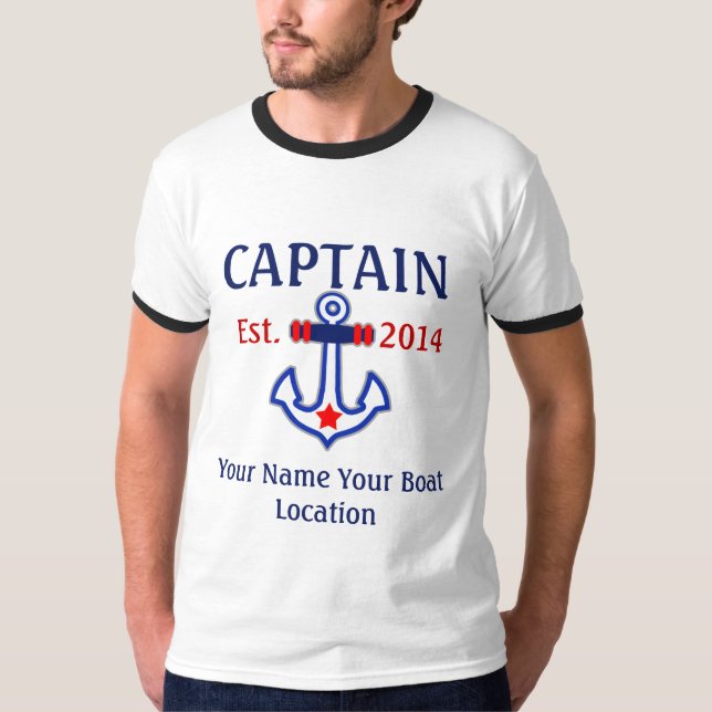 Camiseta Engranaje personalizado del capitán del capitán (Anverso)