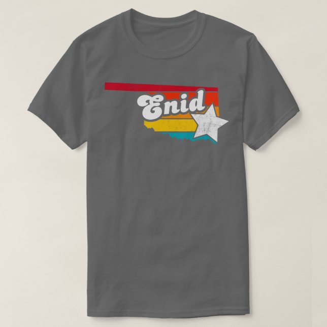 Camiseta Enid Oklahoma Vintage Molestias 2 (Diseño del anverso)
