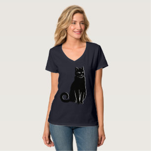 Camiseta Enigma elegante: Gato negro artístico