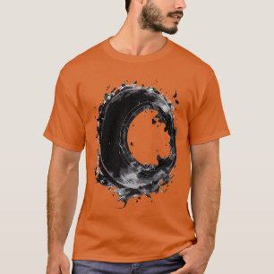 Camiseta Enigmático Aura Dark Círculo mágico en negro con S