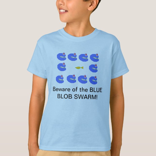 Camiseta Enjambre azul de la gota (Anverso)