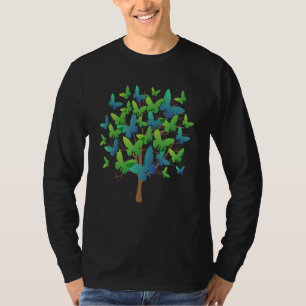Camiseta Enjambre de Mariposas Morpho Azules Lepidoptera En