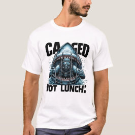 Camiseta Enjaulado, No Almuerzo | Diver en jaula de tiburón