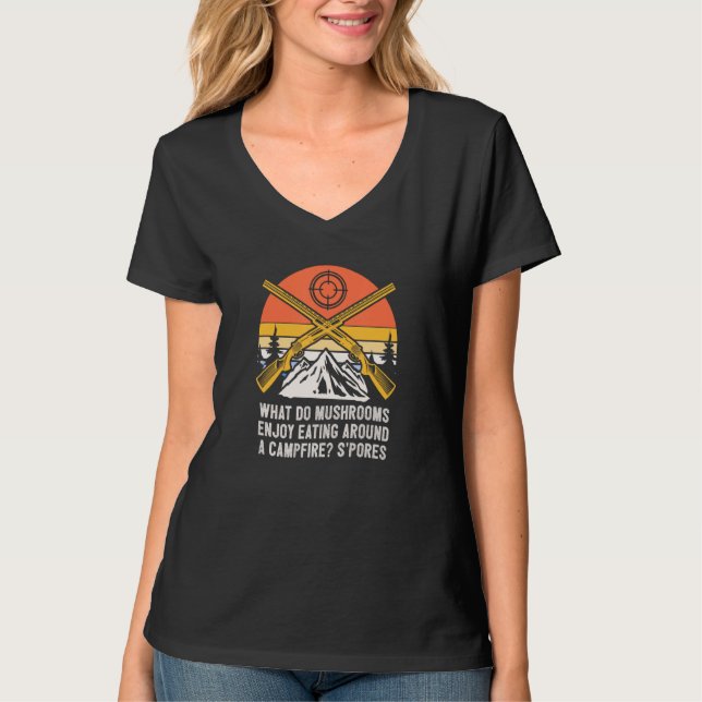 Camiseta Enjoy Eating Around a Campfire Mushroom  Camping (Anverso)