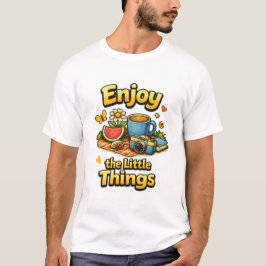 Camiseta Enjoy the Little Things Cozy Picnic Illustration.