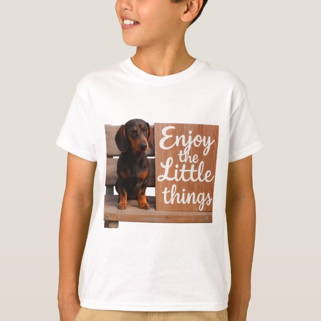 Camiseta Enjoy the little things: Dachshund  (Anverso)