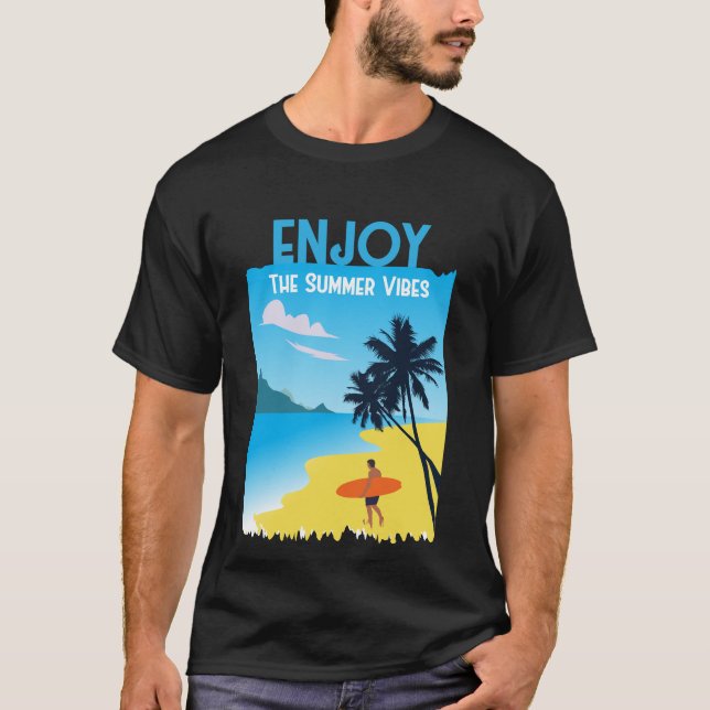 Camiseta Enjoy the Summer Vibes Tropical Beach Summer Vacat (Anverso)