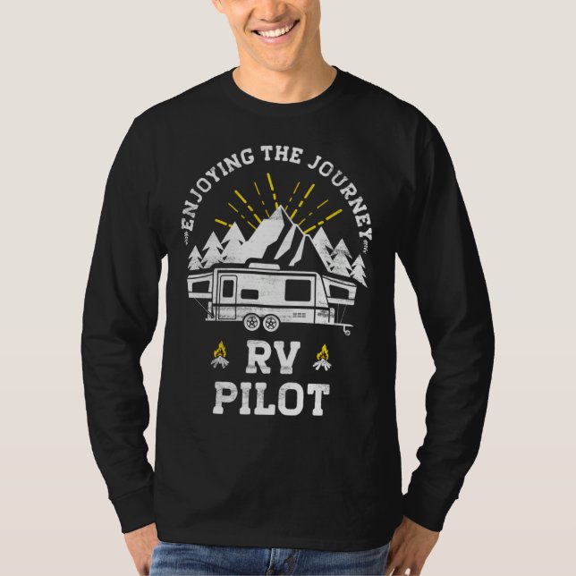 Camiseta Enjoying The Journey RV Pilot Camp Couple Camping (Anverso)