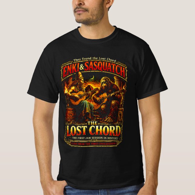 Camiseta Enki y Sasquatch El acorde perdido (Anverso)
