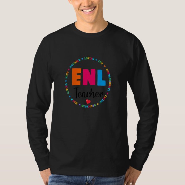 Camiseta Enl Teacher Squad Inglés Nueva Tripulación de Idio (Anverso)