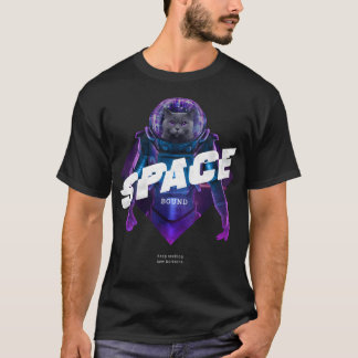 Camiseta Enlace a espacio de gato violeta astronauta