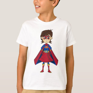 Camiseta enmascarada del chica del super héroe