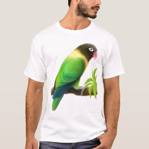 Camiseta enmascarada del verde del Lovebird