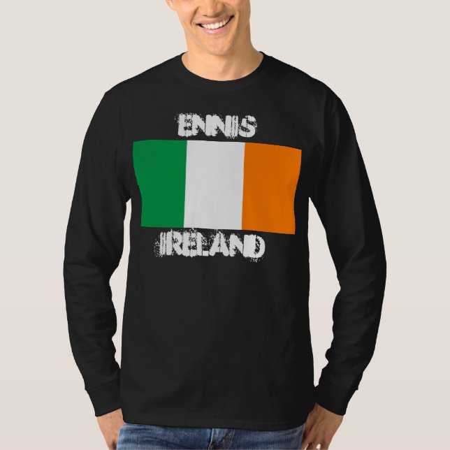 Camiseta Ennis, Irlanda con bandera irlandesa (Anverso)