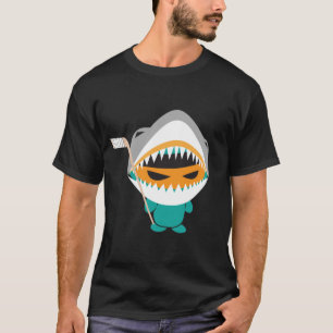 camiseta enojada de hockey sobre tiburón ninja