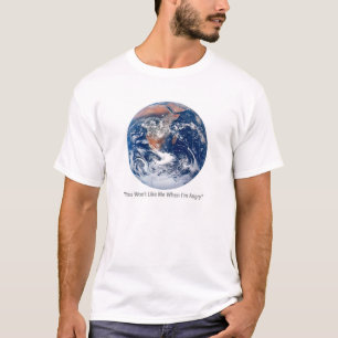 Camiseta enojada de la tierra