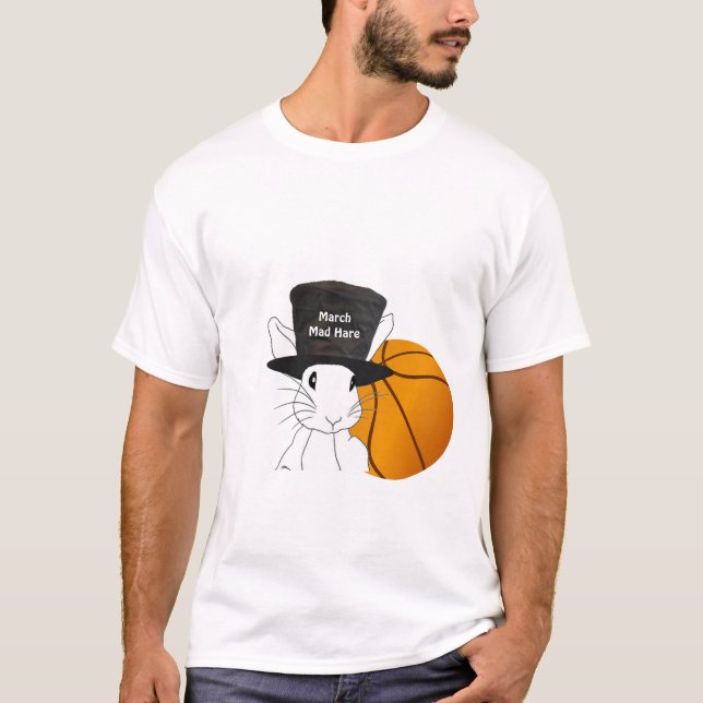 Camiseta enojada del baloncesto de las liebres de (Anverso)
